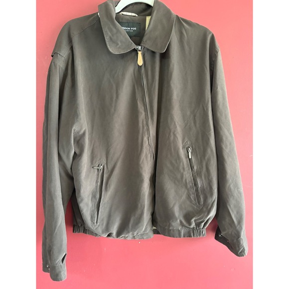 London Fog Other - London Fog Collection Mens Brown Harrington Jacket Full Zip Lightweight Size L